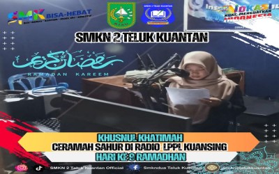 Siswa SMKN 2 Teluk Kuantan mengisi Ceramah Sahur di Radio LPPL Kuantan Singingi